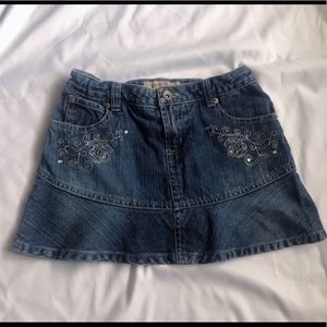 Embroidered Denim Skirt, Size 10